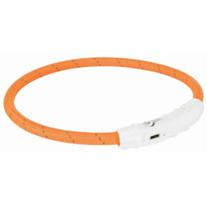Collar Aro Con Luz Flash Usb Naranja L-xl 65 cm 7 mm