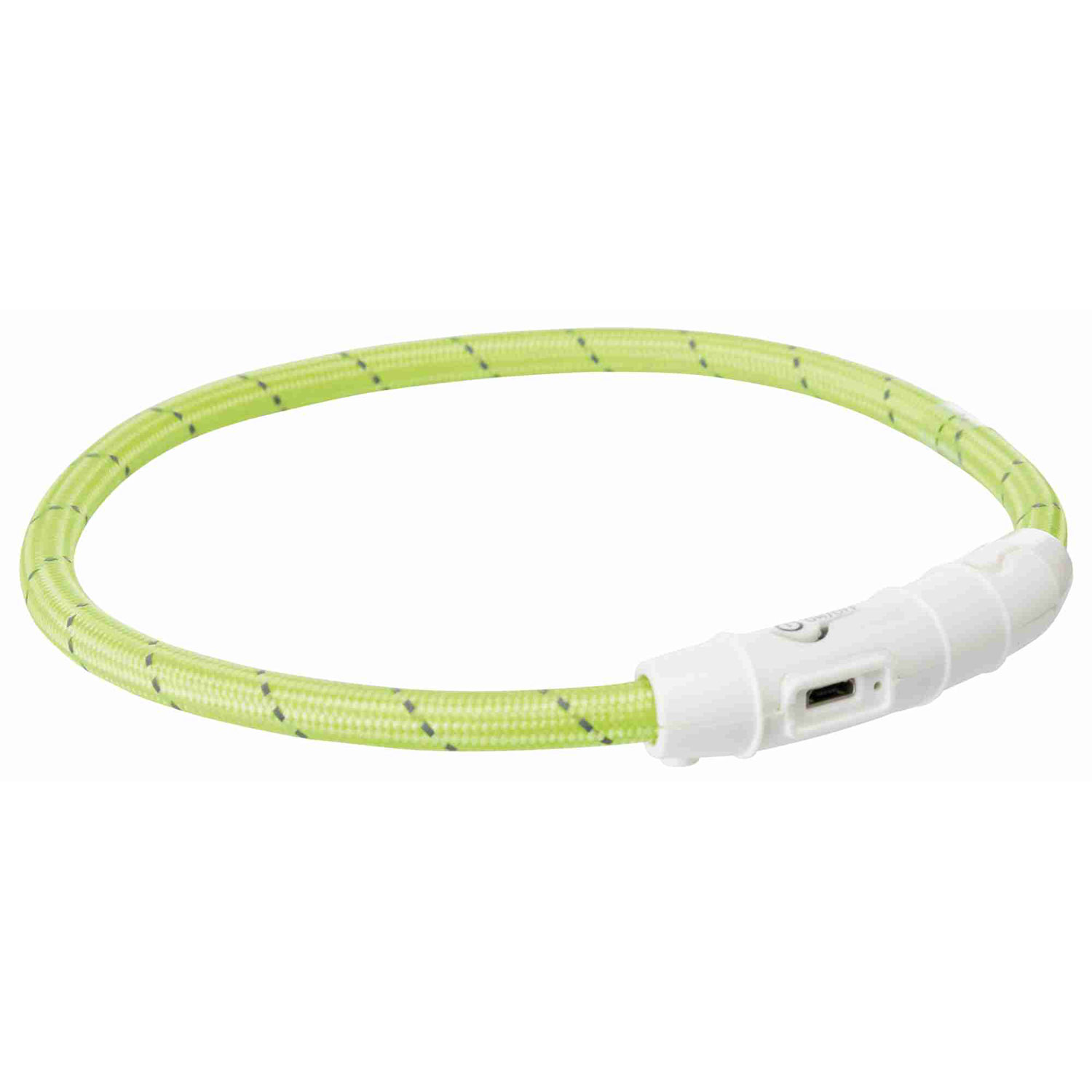 Collar Aro Con Luz Flash Usb Verde L-xl 65 cm X 7 mm