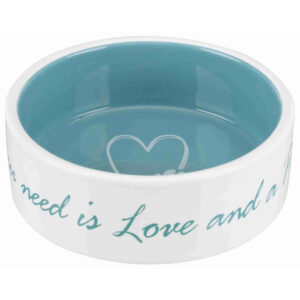 Comedero Ceramica Corazon 0.3 l Ø12 cm Crem-azulclarorf