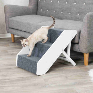 Escalera Pet Altura Ajustable 40X67 cm Madera Blanco