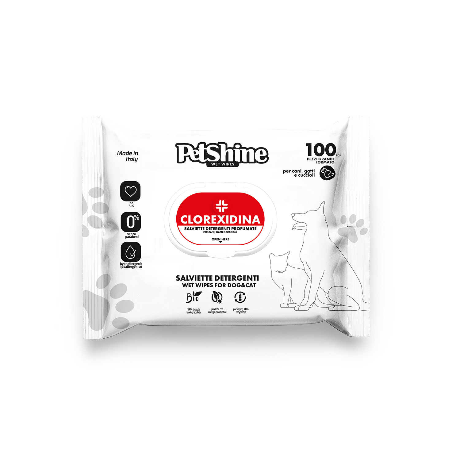 Toallitas Perro Gato Clorexidina 100 ud