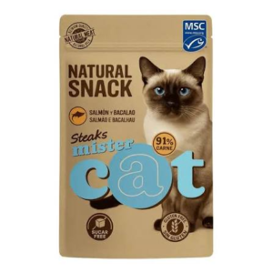 Natural Snacks Mister Cat Steaks Salmon Y Bacalao 35 g