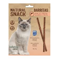 Natural Snacks Mister Cat Barritas Salmon Y Trucha 4X5 g