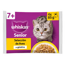Whiskas Core Seleccion+7 Aves Senior Gelatina 4X85 g