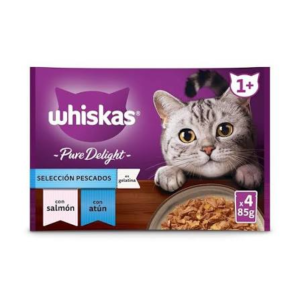 Whiskas Pure Delight Seleccion Pescado Gelatina 4X85 g