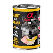 Alpha Spirit Dog Lata Conejo Con Platano 400 g