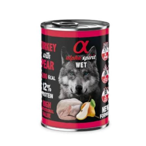Alpha Spirit Dog Lata Pavo Con Pera 400 g