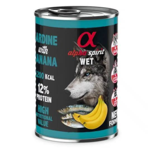 Alpha Spirit Dog Lata Sardina Con Platano 400 g