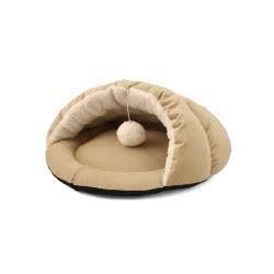 Cama Cueva Beige Con Pelota 45X32X25 cm