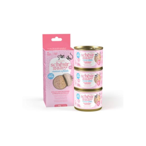 Schesir Cat Kitten Mousefiletes Pollo,salmon E Higado 165 g 3 X 55