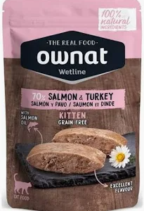 Ownat Wet Cat Pouch Kitten Salmon And Turkey 85 g