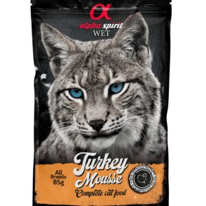 Alpha Spirit Cat Pouch Mousse Pavo 85 g