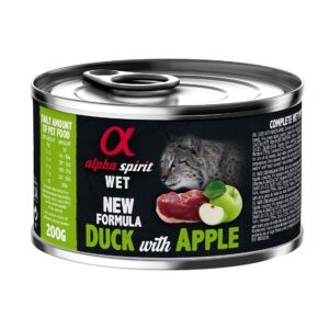 Alpha Spirit Cat Lata Humedo Pato Con Manzana Verde 200 g