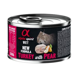 Alpha Spirit Cat Lata Humedo Pavo Con Pera 200 g