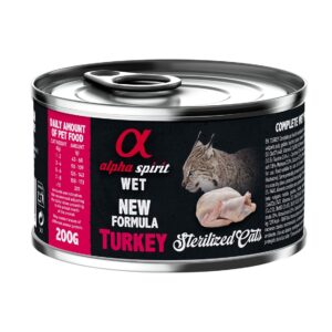 Alpha Spirit Cat Lata Humedo Pavo Esterilizado 200 g