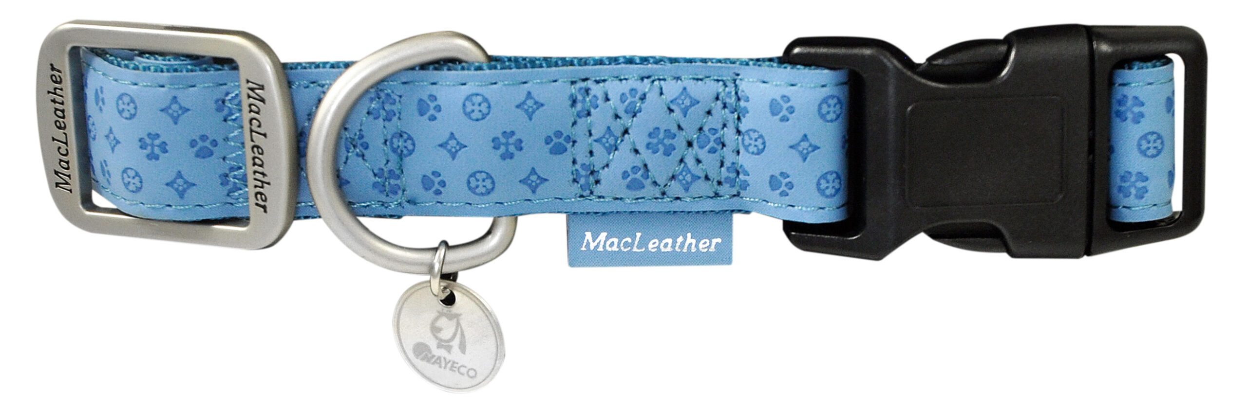 Collar Mac Leather Azul 15 mm 26-40 cm