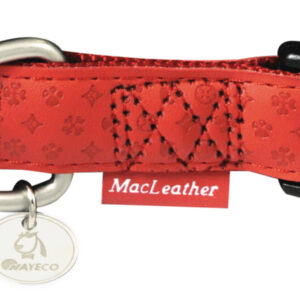 Collar Mac Leather Rojo 10MMX20-33 cm