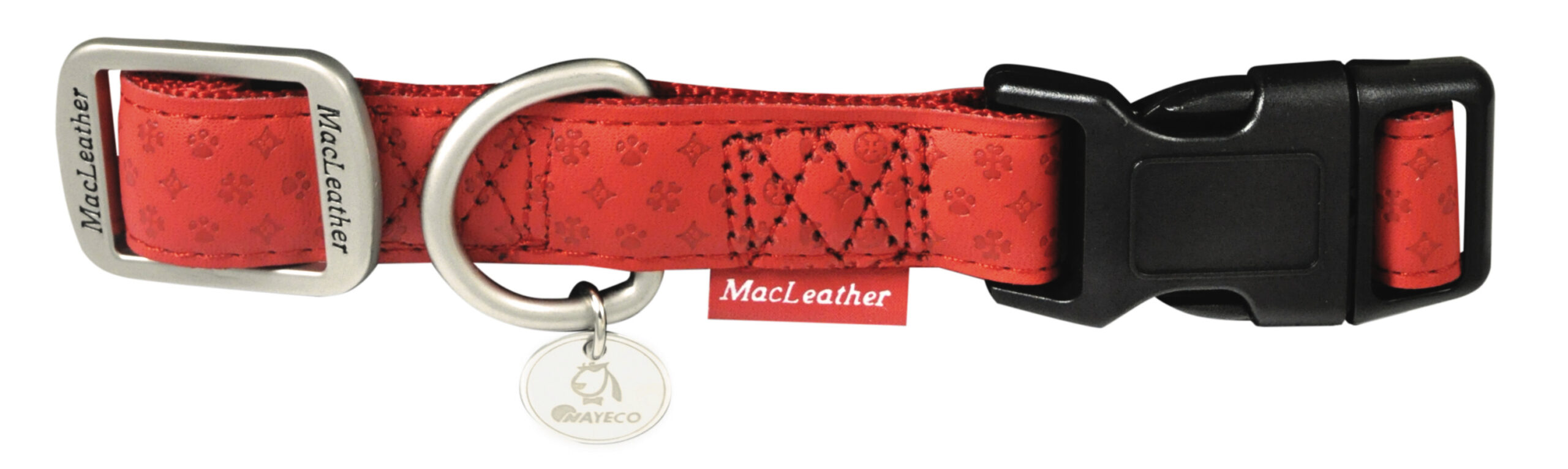 Collar Mac Leather Rojo 10MMX20-33 cm