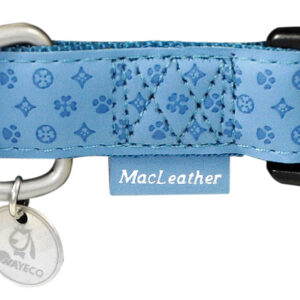 Collar Mac Leather Azul 10MMX20-33 cm