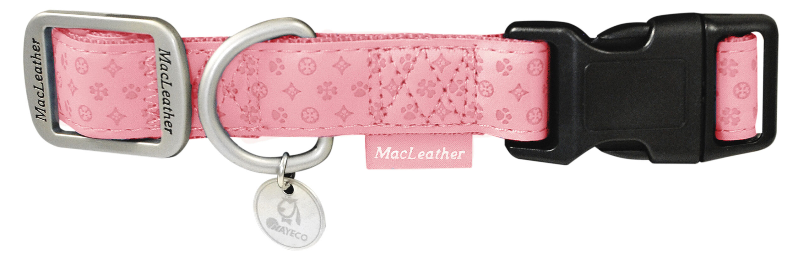 Collar Mac Leather Rosa 10MMX20-33 cm