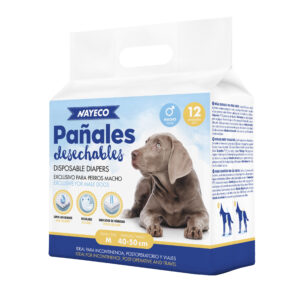 Pañal Para Perro Macho M 12 ud 40-50 cm