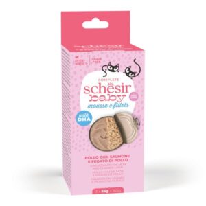 Schesir Cat Kitten Mini Filete Pollo Con Salmon Lata 70 g